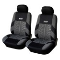 Double Seat Fabric Car Full Surround Front Seat Cover Cushion Protector Chair Pad Universal Black and Grey