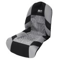 Double Seat Fabric Car Full Surround Front Seat Cover Cushion Protector Chair Pad Universal Black and Grey