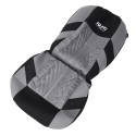 Double Seat Fabric Car Full Surround Front Seat Cover Cushion Protector Chair Pad Universal Black and Grey