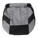 Double Seat Fabric Car Full Surround Front Seat Cover Cushion Protector Chair Pad Universal Black and Grey