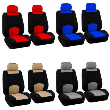 Full Set Car Seat Cover Polyester For Auto Truck SUV 2 Heads 2MM Foam Filled Polyester Fabric