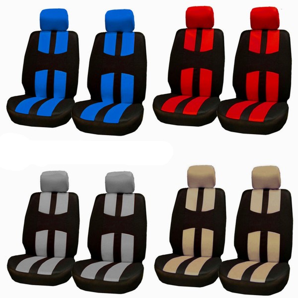 Full Set Car Seat Cover Polyester For Auto Truck SUV 2 Heads Breathable 3D Air Mesh Fabric