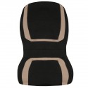 Full Set Car Seat Cover Polyester For Auto Truck SUV 5 Heads Beige&Black