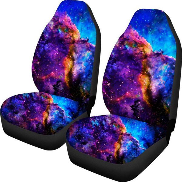 Galaxy Printed Car Front Seat Cover Cushion Protector Sedan SUV Van Universal