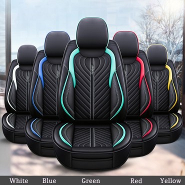 General 5pcs/set Car Seat Cover Comfortable Wearproof Wear-Resistant PU Leather Cover