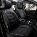 Luxury Universal Black Car 5 Seat PU Leather Front + Rear Seat Cover Cushion