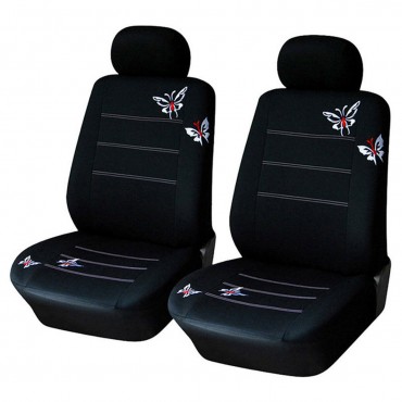 Butterfly Embroidered Car Front Cushion Protect Seat Cover