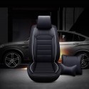 PU Leather Seat Cover Front Rear Full Set with Headrest Waist Cushion Universal for 5-Seat Car