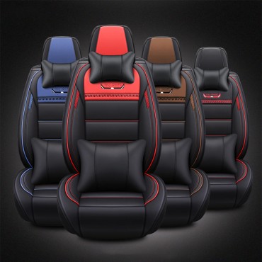PU Leather Wear-Resistant Breathable 5 Seat Car Universal Seat Cover Cushion Mat