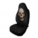 Single Car Front Seat Covers Skull pattern Printed Auto Interior Design Universa