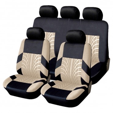 Universal 5 Head 9Pcs Full Set Car Seat Split Bench Covers Protector Cushions