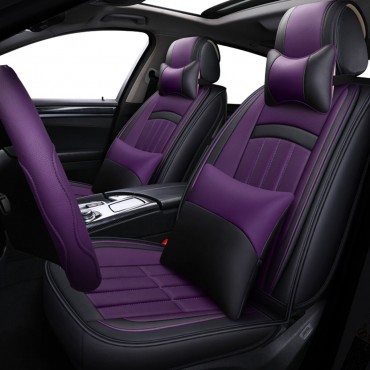 Universal 5 Seats Car Wear-Resistant PU Leather Seat Full Cover Set All Seasons