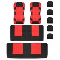 Universal 9Pcs Full Set Front Rear Seat Bench Covers Cushion for Car Truck