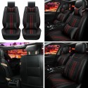 Universal Car 5 Seat PU Leather Black / Red Full Surround Cover Mat Cushion Pillow