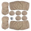 Universal Car Beige Washable Seat Covers Full Seat Set Front & Rear Protectors