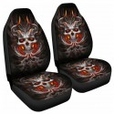 Universal Car Seat Cover Demon Skull Design Cushion Pad Protective Front Covers