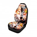Universal Car Seat Cover Front Seat Back Head Rest Protector Van Truck WolfPrint