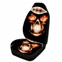 Universal Car Seat Cover Skull Print Front & Rear Cushion Pad Protector Set