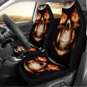 Universal Car Seat Cover Skull Print Front & Rear Cushion Pad Protector Set