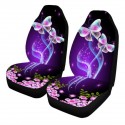 Universal Car Seat Covers Purple Butterfly Front & Rear Seat Covers Protection