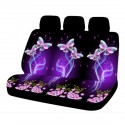 Universal Car Seat Covers Purple Butterfly Front & Rear Seat Covers Protection