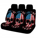 Universal Car Seat Covers Set American Skull Front & Rear Seat Covers