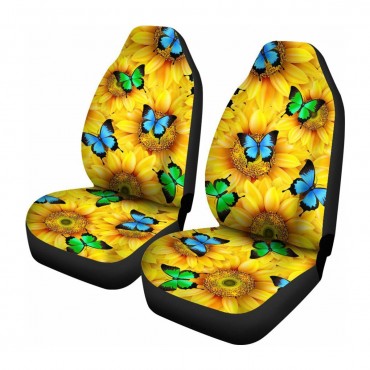 Universal Car Seat Covers Washable Protector Full Seat Front Back Flower Kits