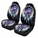 Universal Car Seat Covers Wolf Sky Feather Design Front & Rear Seat Full Cover