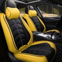 Universal Deluxe 5 Seat Car Leather Seat Front Rear Covers Cushion Pillows