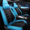 Universal Deluxe 5 Seat Car Leather Seat Front Rear Covers Cushion Pillows