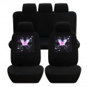 Universal Five Seat Car Seat Cover Panda Skull Head Butterfly Front & Rear Seat Covers