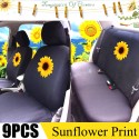 Universal Five-Seater Car Seat Cover Protector Sunflower Front & Rear Seat Covers