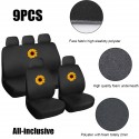 Universal Five-Seater Car Seat Cover Protector Sunflower Front & Rear Seat Covers