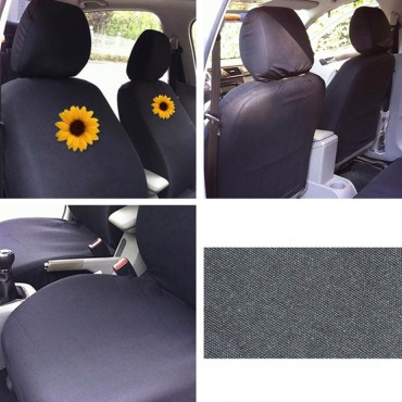 Universal Five-Seater Car Seat Cover Protector Sunflower Front & Rear Seat Covers