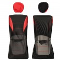 Universal Four Seasons Red Black Fabric Car Seat Covers Protectors 9pc Full Set Airbag Compatible