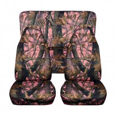 Universal Front + Back Camouflage Design Car Seat Covers Full Sets Protect Mat