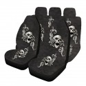 Universal Front Car Seat Cover Skull Car Seat Cover Floor Mats Full Set