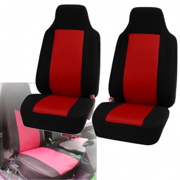 Universal High-Back Bucket Front Seat Covers Fabric Mesh Style For Car Truck SUV