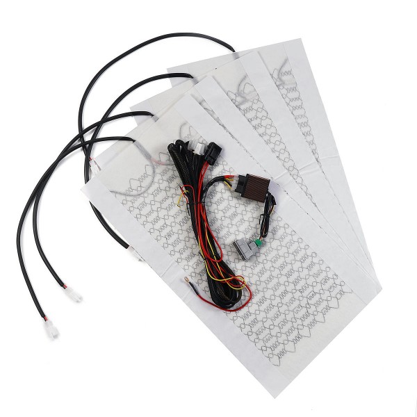 12V 2 Seats Universal Heated Seat Heater Kit Carbon Fiber Boat Auto With Round High/Low Switch