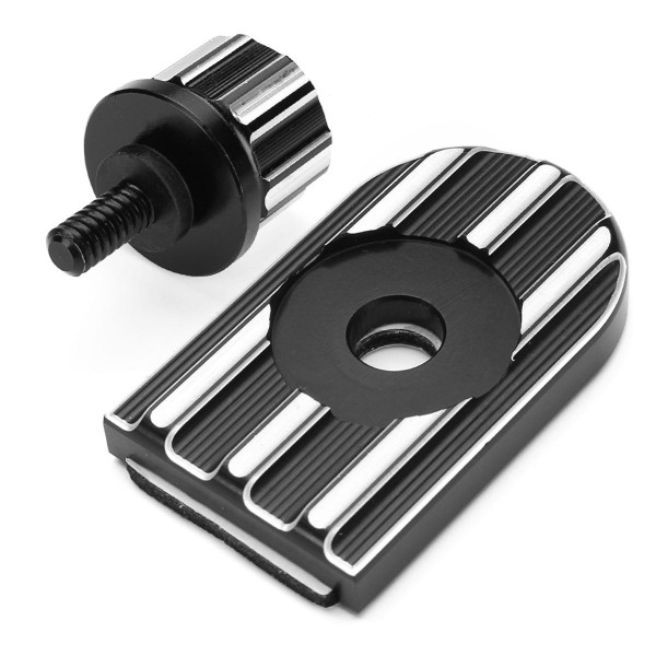 CNC Beveled Seat Bolt Tab Screw Mount Knob Cover Set For Harley Dyna FXDF FXDL