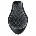 Driver Passenger Two-Up Seat Cushion PU Leather For Harley XL883 XL1200 Black