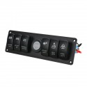 12V 6 Gang LED Rocker Switch Panel ON-OFF Toggle Circuit Breaker for RV Car Marine Boat