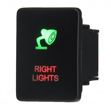 12V Car LED Push Switch On-Off With Connector Wires Green&Red Lighting For Toyota Prado RV4 Hilux Landcruiser