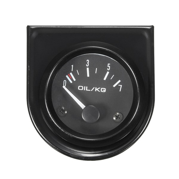 2 Inch 52mm Universal Car Black Pointer Oil Pressure Gauge 0-7kg/cm White LED Light