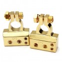 2 Pcs Car Auto Positive Negative Battery Terminal Platinum