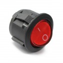 250V 6A AC ON/OFF Mini Illuminated Light Rocker Switch SPST Round Button Interruptor Basculante