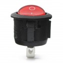 250V 6A AC ON/OFF Mini Illuminated Light Rocker Switch SPST Round Button Interruptor Basculante