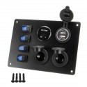 4 Switch Ship Yacht RV LED Display Voltage And Dual 2.1 A USB Charging Car Switch Panel