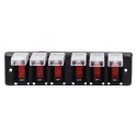 6 Gang DC 12V Waterproof Rocker Circuit Breakers Button Toggle Switch Panel For Car Boat