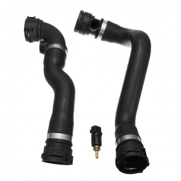 Car Upper & Lower Radiator Hose+Temperature Sensor Premium For BMW